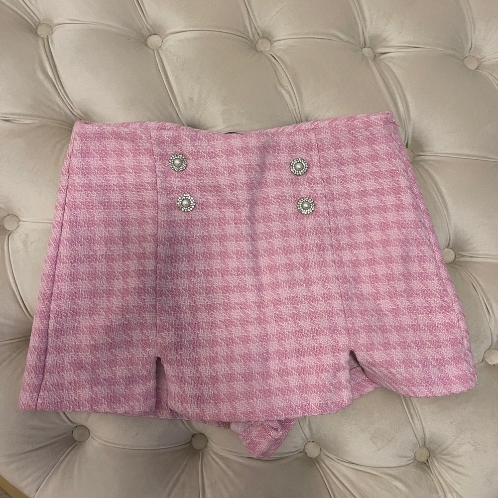 Zara faux tweed mini skort